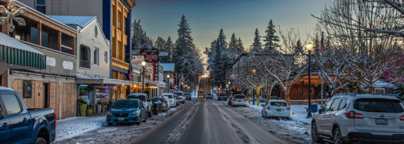Downtown Arlington in Winter