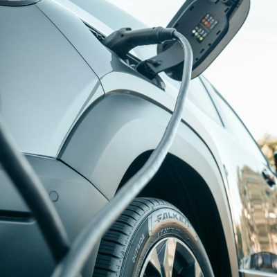 EV Car at Charging Station