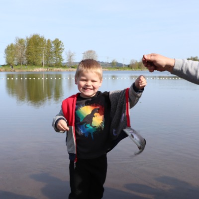 Kid fishing at Tye Lake