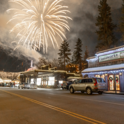 Fireworks over Winthrop - Christmas at the End of the Road